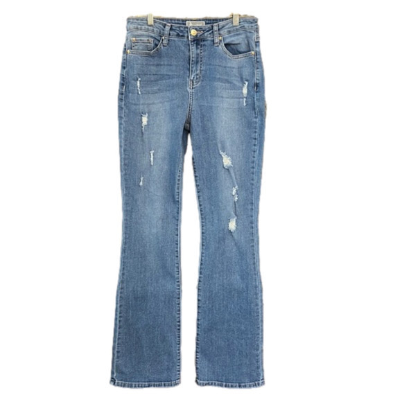 Soundgirl Bootcut Jean Distressed Blue 9 - Picture 1 of 11
